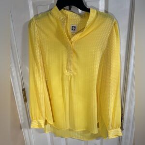 Anne Klein‎ Yellow polka dot Blouse Size M